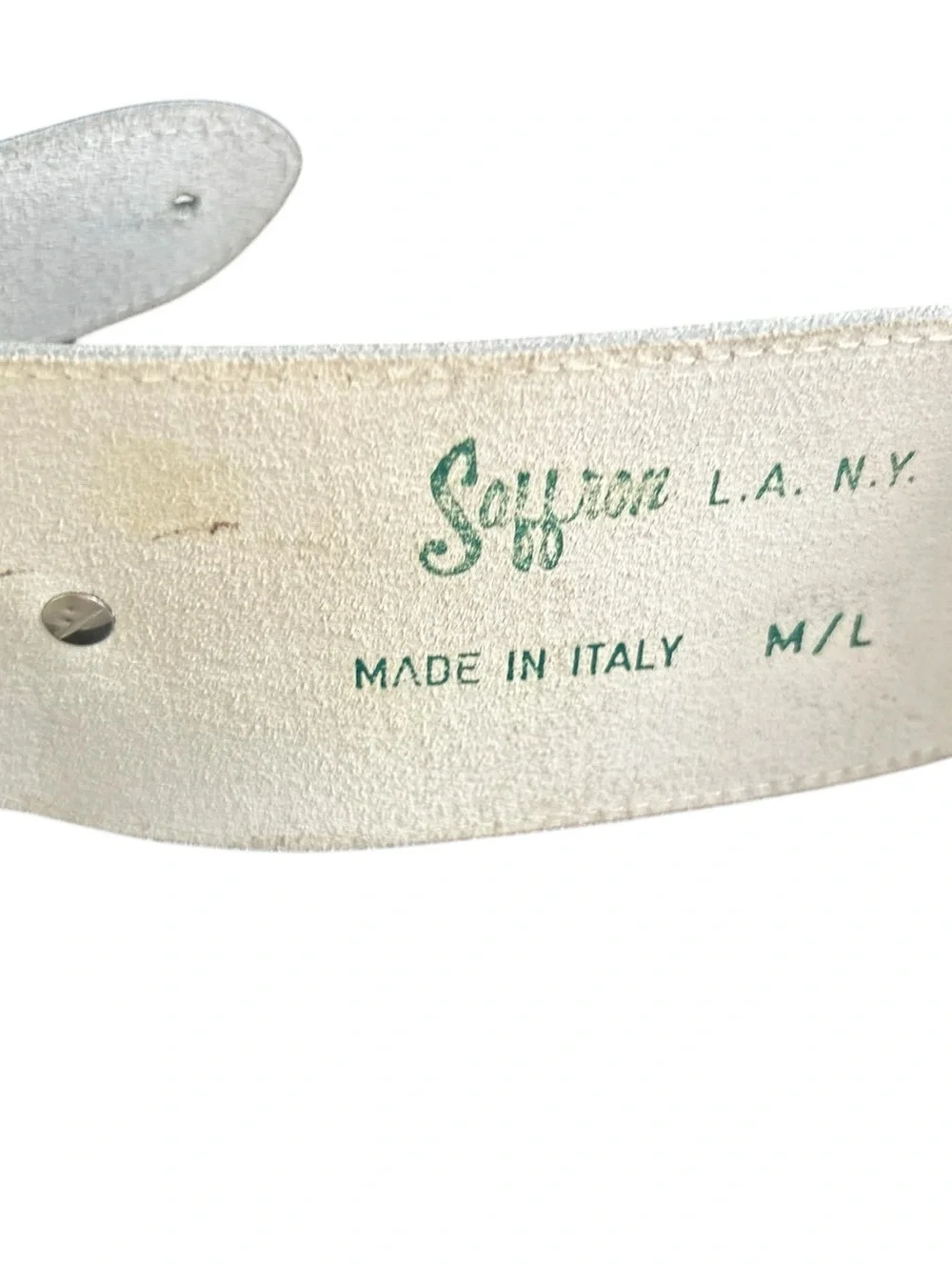 1990s Vintage Saffron White Belt Made in Italy